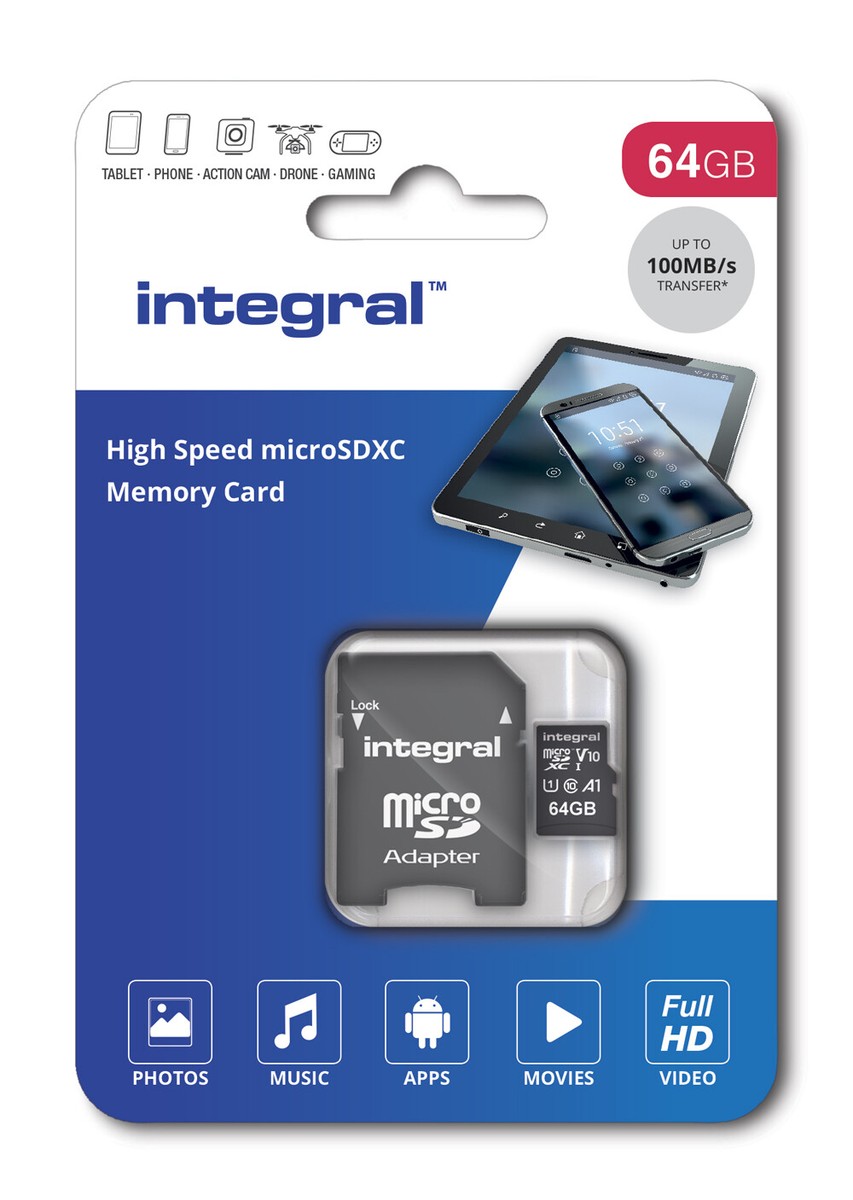 Integral UltimaPro Memory Card 64GB MicroSDHC / 100MB / S/Class 10