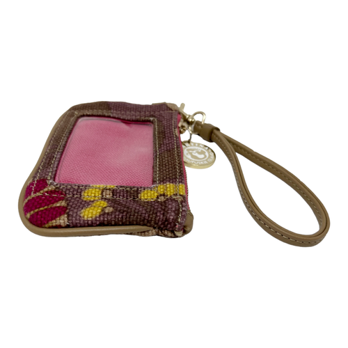 SPARTINA Weiß & Braun Canvas Ausweisetui Handgelenktasche Leinen & Leder - Bild 4 von 9