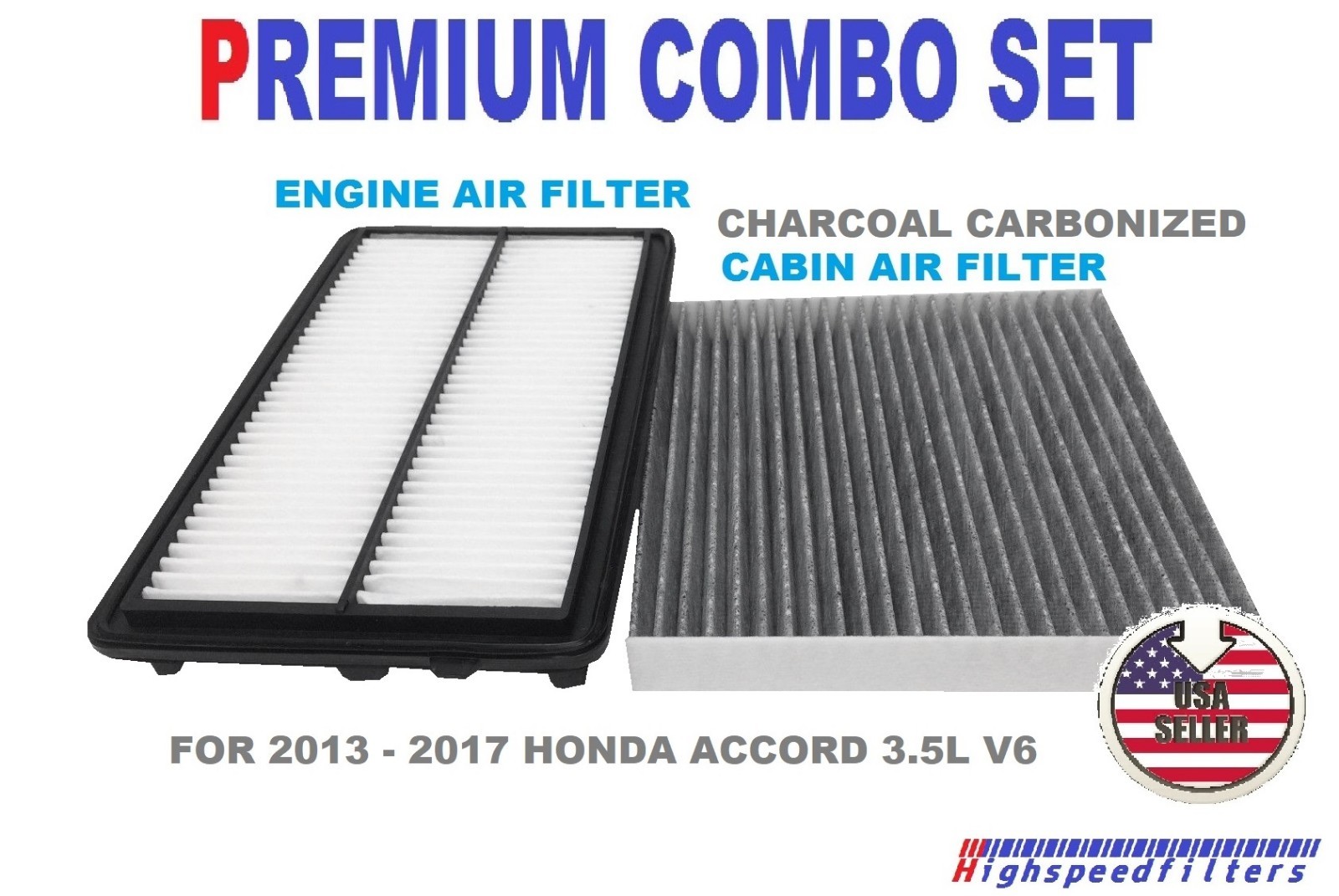 PREMIUM COMBO Air Filter + CHARCOAL Cabin Filter for 20132017 Honda
