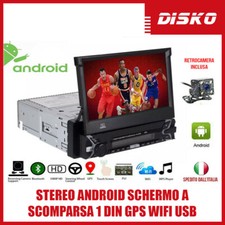 STEREO ANDROID SCHERMO A SCOMPARSA 1 DIN GPS WIFI USB MIRROR AUTORADIO BLUETOOTH