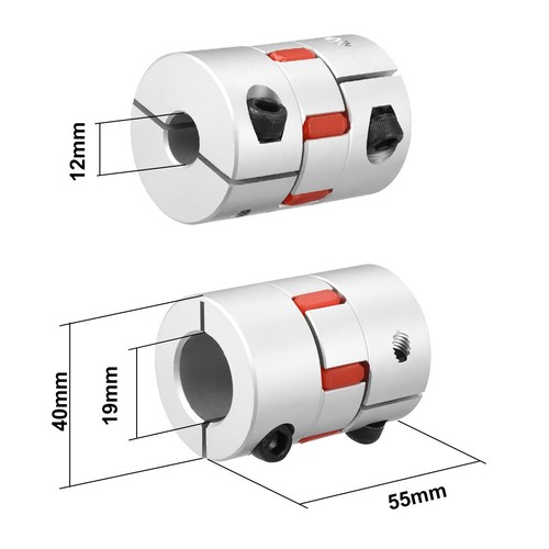 Uxcell Shaft Coupling 12mm To 12mm Bore L55xD40 - View #12