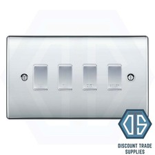 BG Nexus Decorative Light Switches & Sockets Polished Chrome White Inserts Range