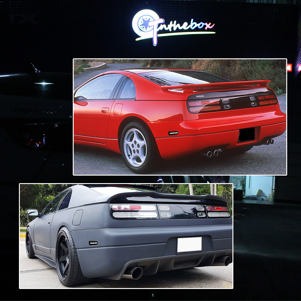 Smoked Full White LED Rear Bumper Side Marker Lights For 90-96