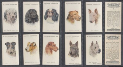 players cigarette cards dogs CIGARETTE CARD SET JOHN PLAYER, DOGS, BY WARDLE (EIRE) (HEADS) 1927 (AD160A)
