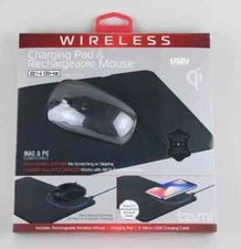 Tzumi Wireless Charging Pad and Rechargeable Wireless Mouse 