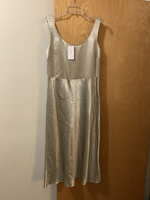 $325 NWT Vince Sz 10 Slim Fitted Sepia Satin Slip Sleeveless Dress | eBay UK