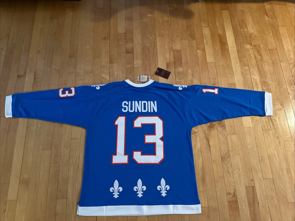 Camiseta deportiva Mitchell & Ness Quebec Nordiques Mats Sundin 1992-93 Blue Line Player NHL Foto 2 de 4