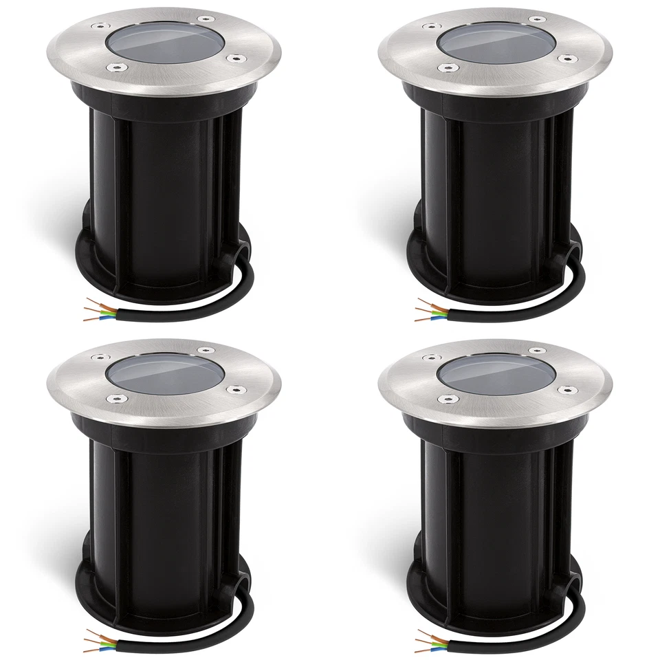 4 Stück BORU Bodeneinbaustrahler aussen IP67 für GU10 Bodenspot rund gebürstet - Bild 2 von 4