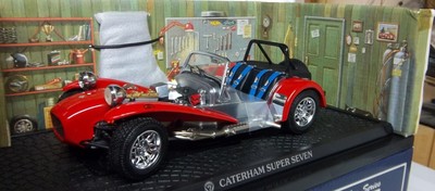 Caterham 7 Red 1 18 On Alloy Black Rhd Interior Blue Racing Belts Kyosho 7 Seven Ebay