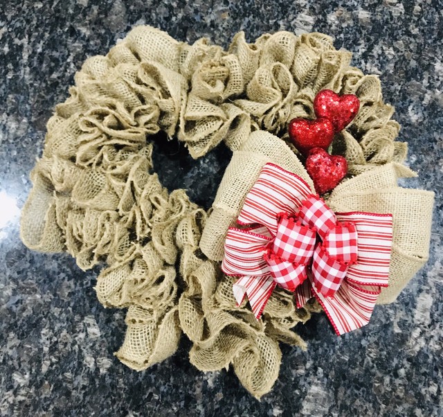 heart burlap wreath