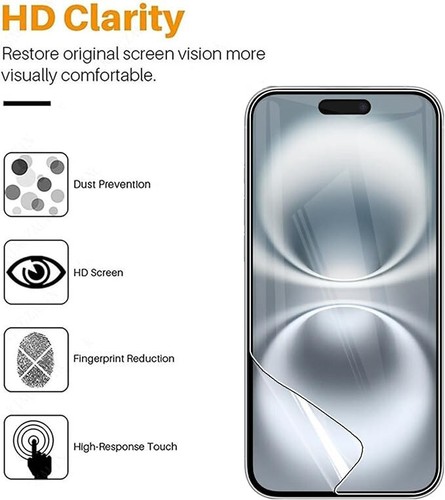 3pcs Soft PET Film Screen Protector Guard for Apple iPhone 16 PRO Front Bulk - Picture 3 of 9
