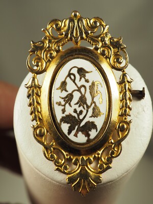 Ancienne broche en émail émaillé Bressan