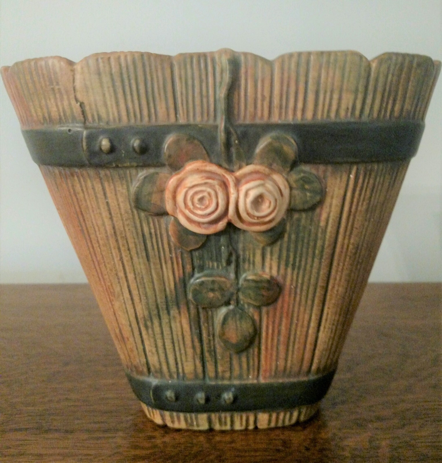 Weller Art Pottery Woodrose 1920s Wall Pocket eBay