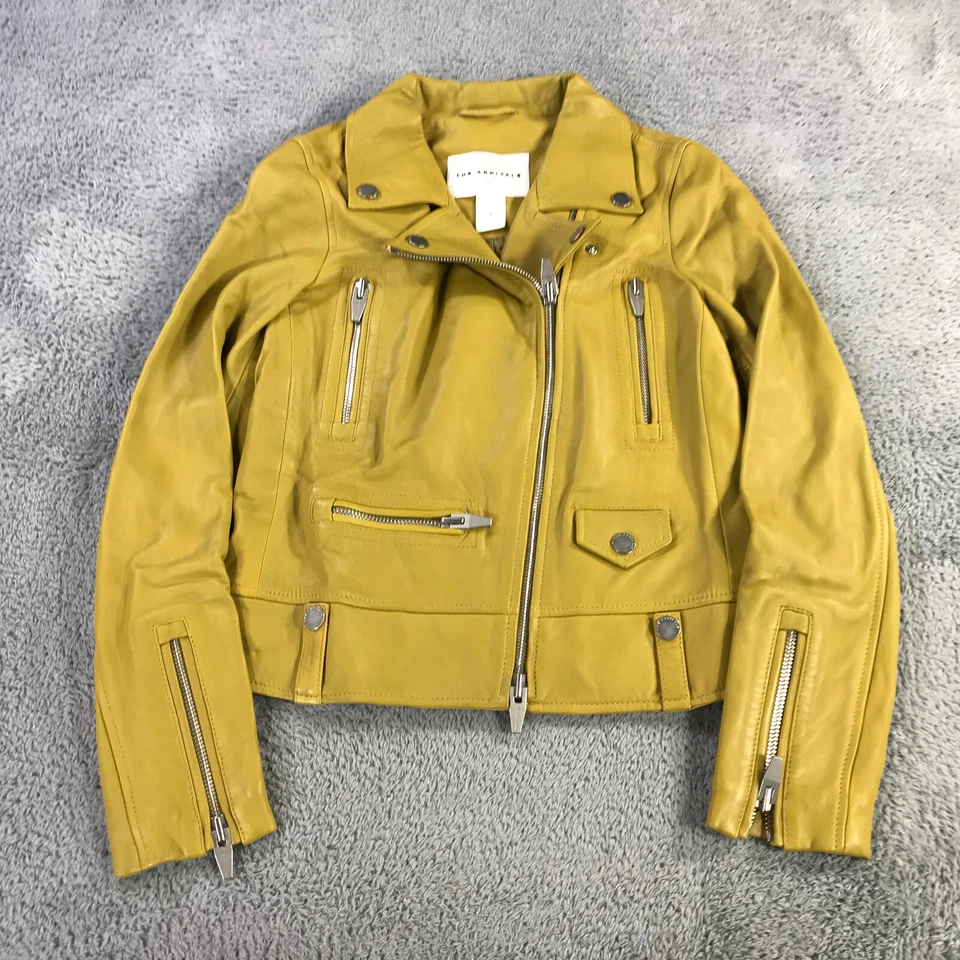 The Arrivals Jacket Womens Small Coat Moto Double Breast Biker Lamb Leather - Image 3 of 4