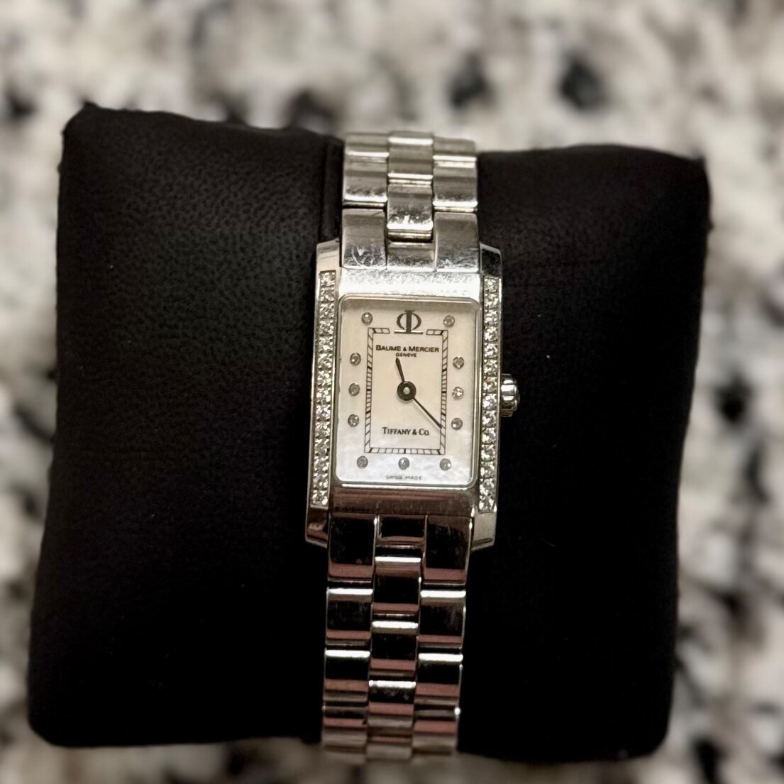 BAUME & MERCIER Swiss 30m Tiffany & Co 40 X 24mm Watch w/box M279