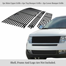 Fits 2007-2010 Ford Edge Black Upper And Bumper Combo Black Billet Grille Fits 2007-2010 Ford Edge Black Upper And Bumper Combo Black Billet Grille