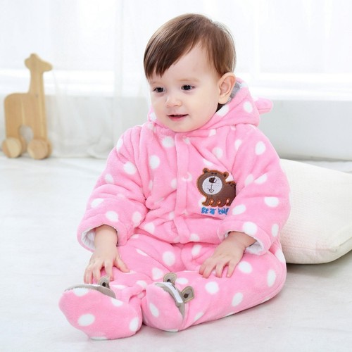 Mono de invierno recién nacido bebé con capucha lana ropa conjunto - Imagen 23 de 32