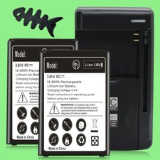 High Capacity 2x 3220mAh Excellent Battery Extra Charger f LG Aristo 2 LMX210MA