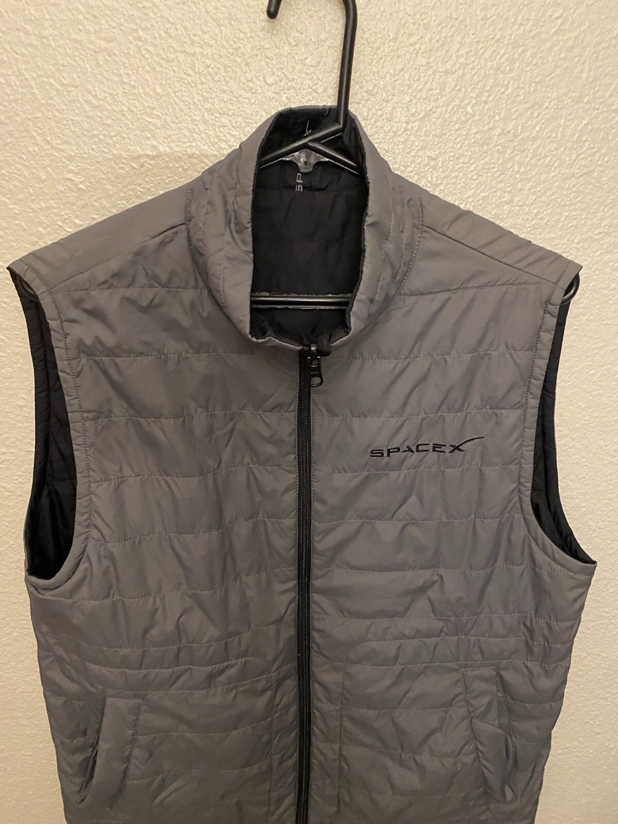 SpaceX Space X Puffer Reversible Vest Zip Grey/Black Adult SpaceX Space X Puffer Reversible Vest Zip Grey/Black Adult