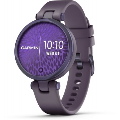 Garmin Lily Sport Smartwatch waldbeere/purpurviolett Touch-Display Bluetooth NEU - Afbeelding 1 van 8