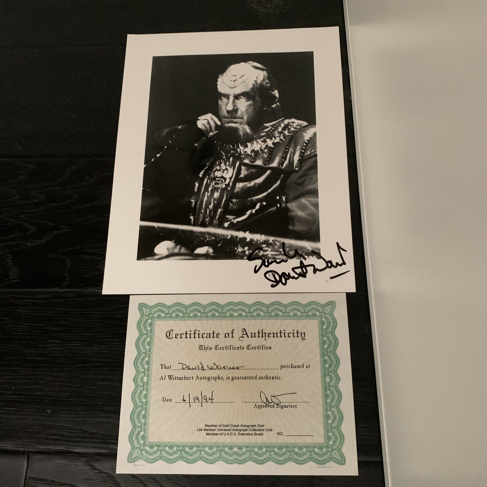 DAVID WARNER Firmato Gorkon STAR TREK 8x10 Foto Ufficiale LEGGENDA  Autografo W COA, image size:1600x1600