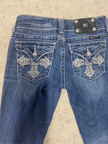 Rhinestone Cross. Boot Cut 