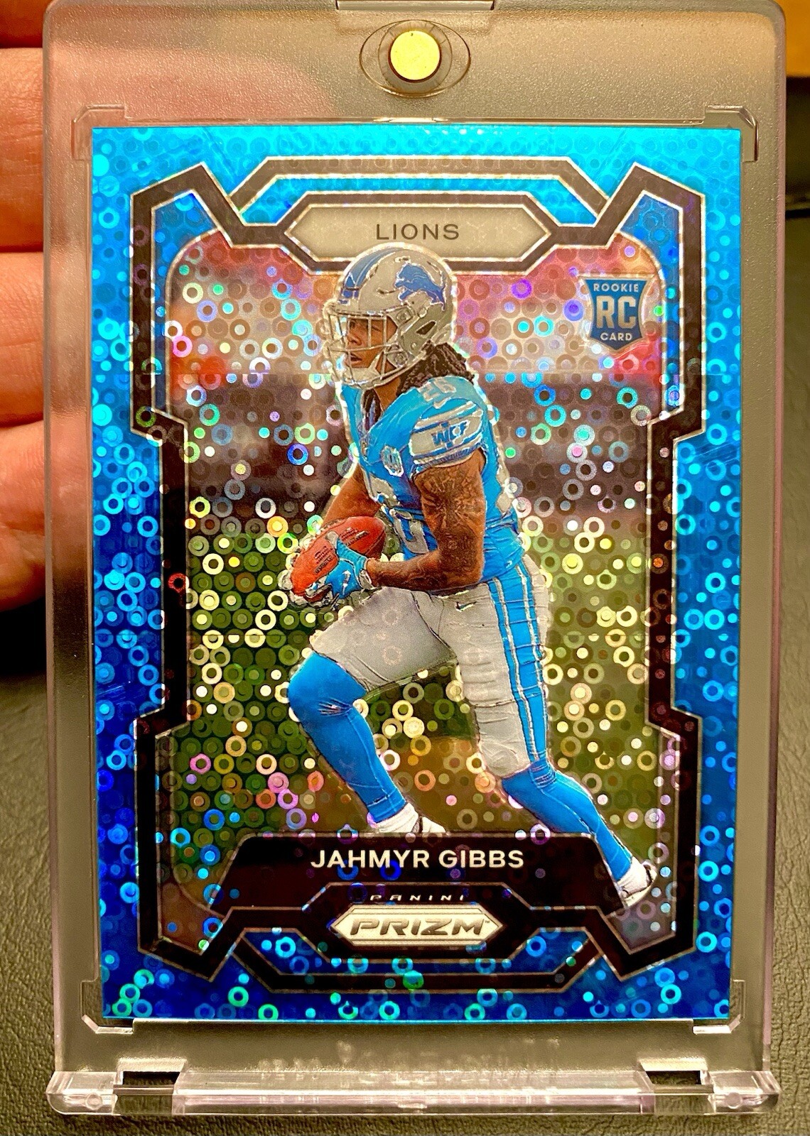 2023 Panini Prizm No Huddle Blue #331 Jahmyr Gibbs #/95 RC