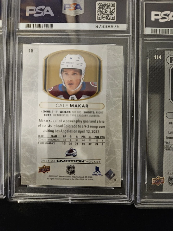 Cale Makar Golden Circular Wonder POP 1 Rare SP 2021-22 Ovation Epack - Image 2 of 3