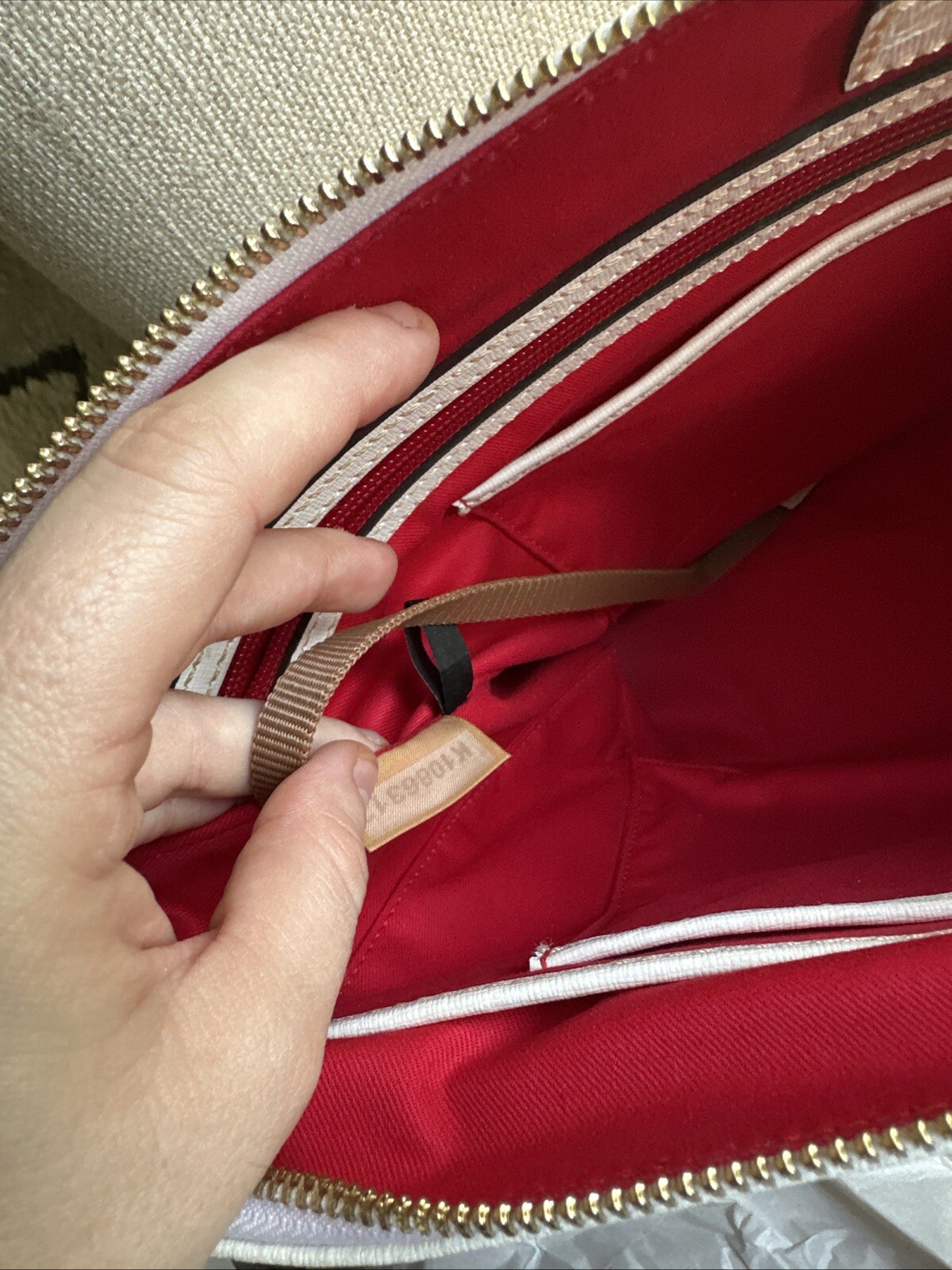 Dooney Bourke Solid White Pebble Grain Leather La… - image 6