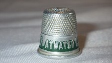Vintage Ad Promo Aluminum Thimble for Atwater Laundry Butterf:7717 - Size: Unk