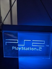 Vintage Playstation 2 PS2 Gameroom Light Orginal Fluorescent Acrylic 12"x8"