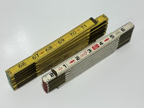2pc Stanley Tools USA 35-105 & LUFKIN Tools 6” Folding Wood Rule Set Lot Pair