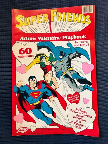 DC Comics 1980 Super Friends Action Valentine Playbook 60 DIY Valentines For... - Picture 2 of 14