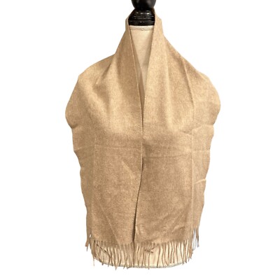 Grant Thomas Scarf 100% Cashmere Fringe Classic Neutral Old Money Quiet  Luxury