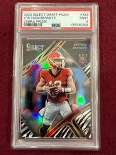 Stetson Bennett 2023 Select Draft Picks Zebra Prizm Rookie Card SSP PSA  9 Mint. rookie card picture