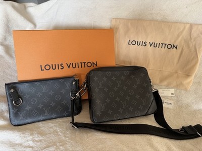 LOUIS VUITTON Trio Messenger Shoulder Bag M69443 Monogram Eclipse Reverse Gray