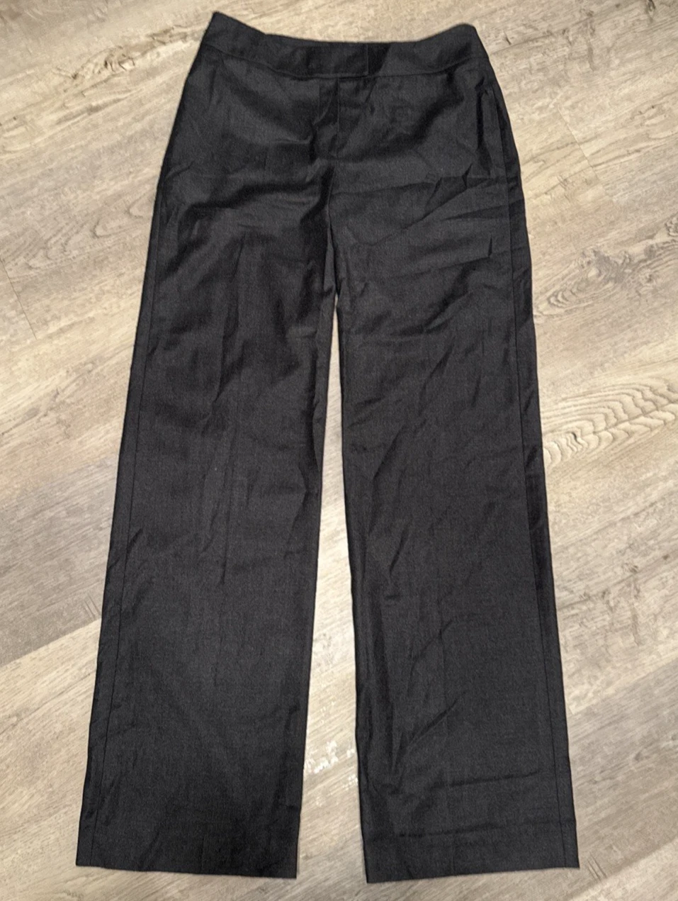 Pantalone donna Burberry London taglia 10 misto lana gamba larga grigio 32 con cuciture interne