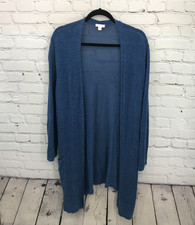 J Jill Top Womens 2X Blue Tunic Topper Open F...