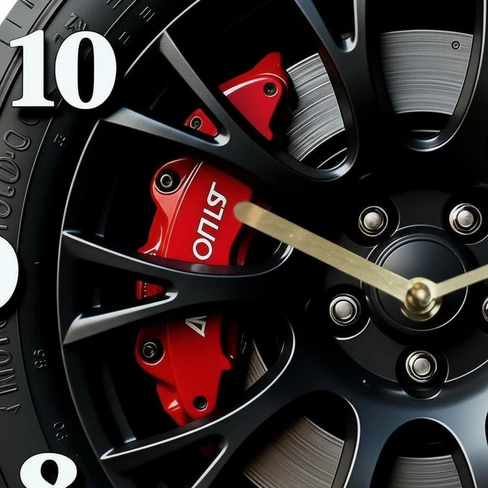 Car Theme Wall Clock Modern Minimalist Wheel Design for Garage - Image 3 of 4