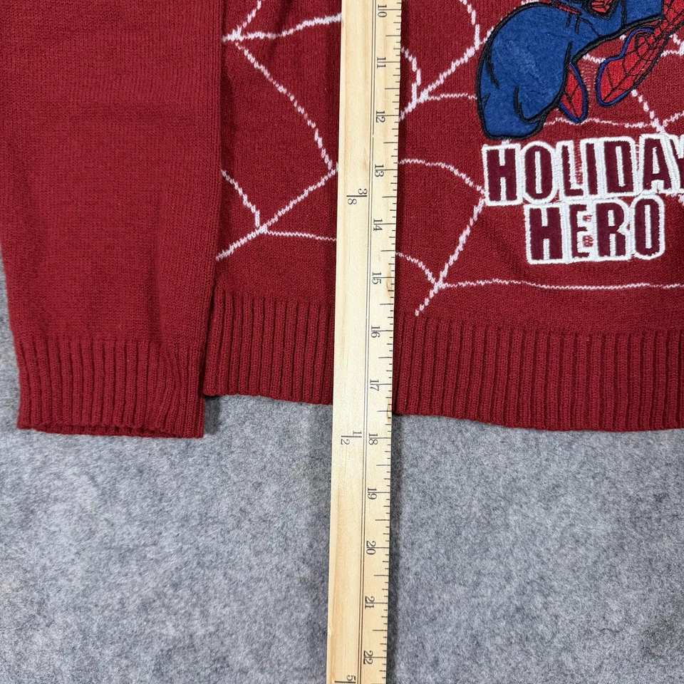 Suéter Marvel Spider-Man Tejido Vacaciones Manga Larga Juvenil Niño Talla 7 Rojo Foto 4 de 4