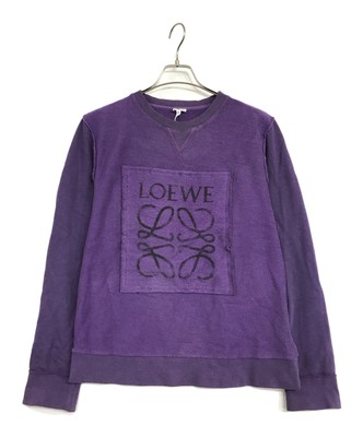 Loewe Purple Anagram Patch Cotton Pullover Sweatshirt Size Small