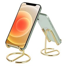 Cell Phone Stand for Desk, Cute Metal Gold Cell Phone Stand Holder 1 pack gold
