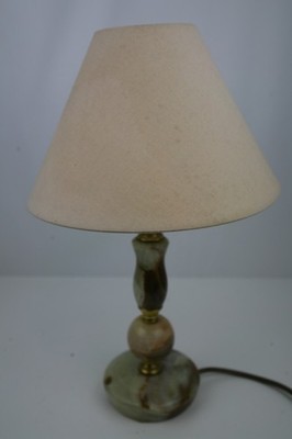 Vintage (1950er) Italienische Onyx & Messing Tischlampe (ohne Schirm) Top