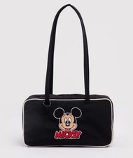 BAGGU Disney Mickey Embroidered Nylon Bowler Bag Black NWT's 6" x 11" SOLD OUT