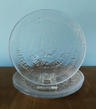 Set of three vintage Littala Solaris Crystal Side Plates by Tapio Wirkkal