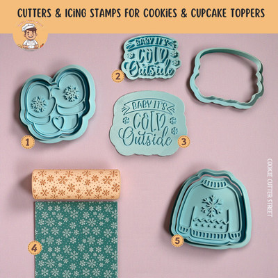 Baby Its Cold Outside Babyparty Ausstechformen Glasur Stempel (verschiedene Größen)