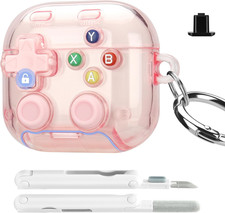 For Airpods 4 Case with Secure Lock Clip, Pressable Button Phone Stand, Hard C
