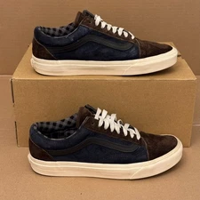 Vans Old Skool Men’s 8.5/Women’s 10 Unisex Sneakers–Brown Navy Suede–Pre-Owned