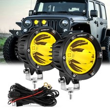 Auxbeam 4 Inch Round Led Spot Flood Fog Light Pods Work Driving Lamps For Jeep