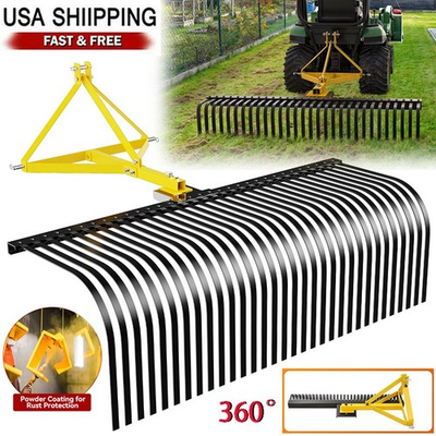 #ad 60quot; 3 Point Landscape Rake for Cat 1 Tractor Attachment Heavy Duty Rock Leveling $272.64